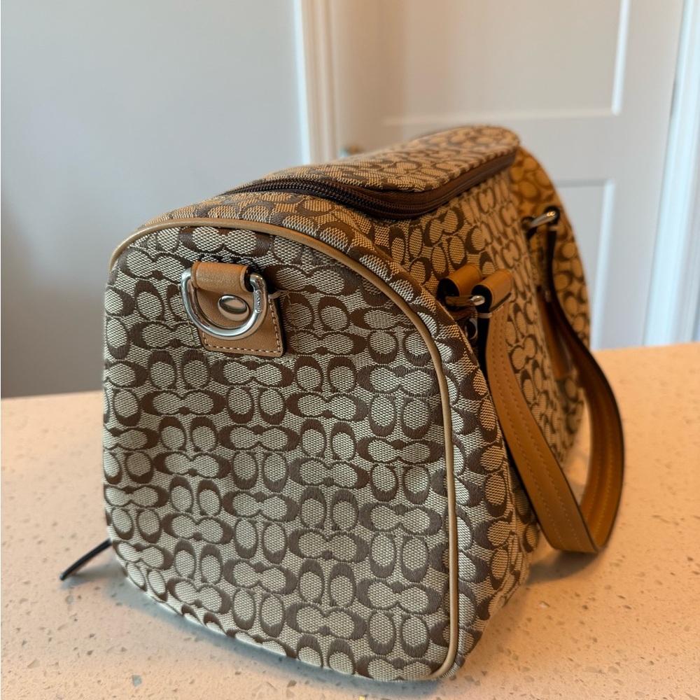 COACH Voyage vintage Signature Carry On Travel Tote Bag Canvas rare